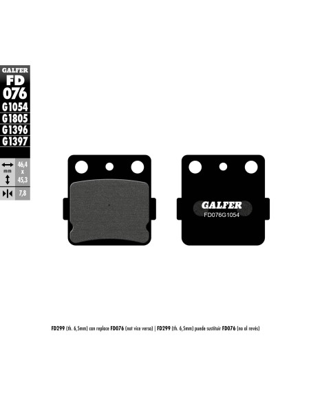 pastillas de freno moto galfer semi metal fd076g10