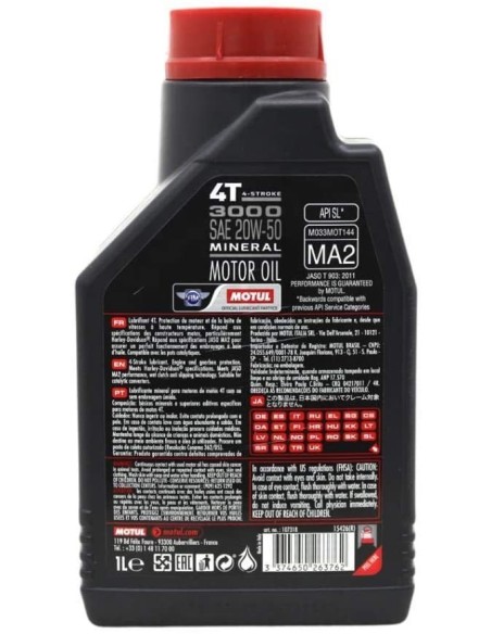 aceite motul 3000 20w50 4t 1l 107318