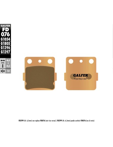 pastillas de freno moto galfer sinter quad fd076g1
