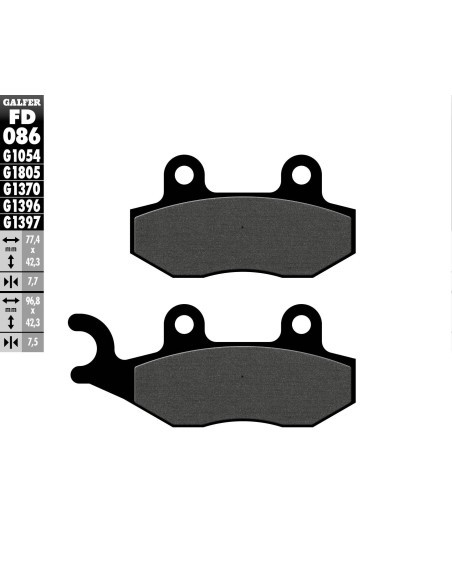 pastillas de freno moto galfer semi metal fd086g10