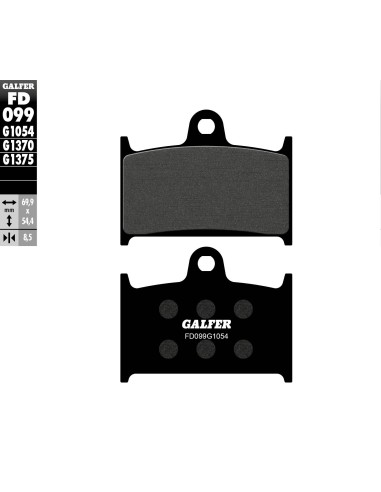 pastillas de freno moto galfer semi metal fd099g10