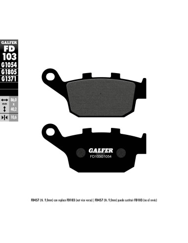 pastillas de freno moto galfer semi metal fd103g10