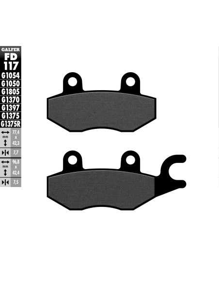 pastillas de freno moto galfer semi metal fd117g10