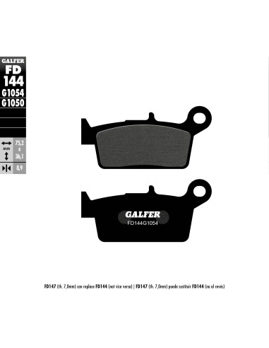 pastillas de freno moto galfer semi metal fd144g10