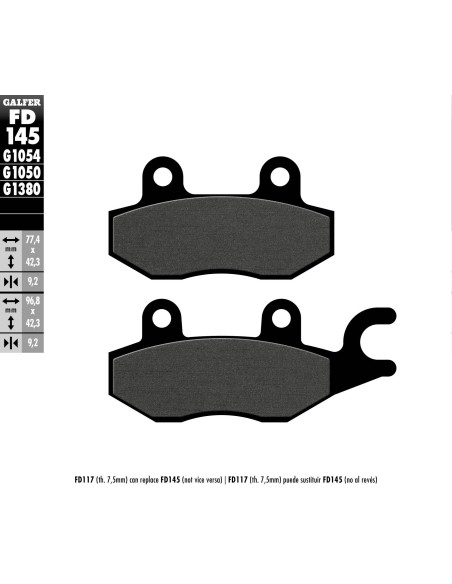 pastillas de freno moto galfer semi metal fd145g10