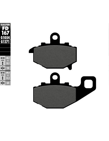 pastillas de freno moto galfer semi metal fd167g10