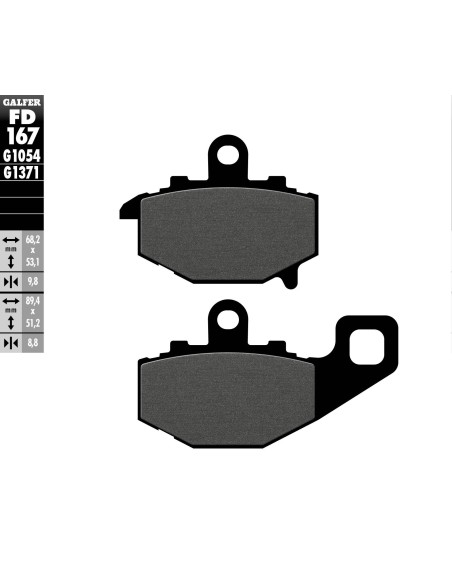 pastillas de freno moto galfer semi metal fd167g10