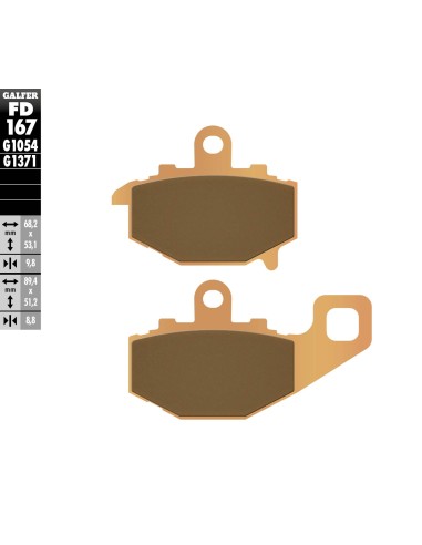 pastillas de freno traseras galfer fd167g1371 sinter street para kawasaki y suzuki