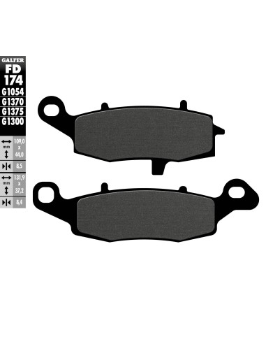 pastillas de freno moto galfer semi metal fd174g1054 delantero izquierda