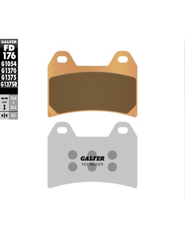 pastillas de freno delanteras galfer fd176g1375 sinter sport sinterizadas