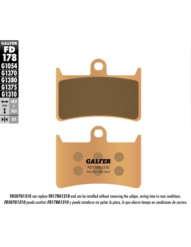 pastillas galfer fd178g1310 sinter racing