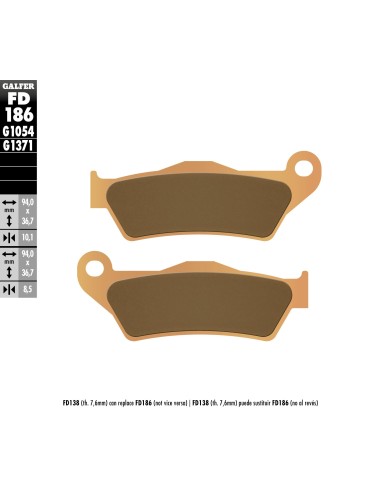pastillas de freno moto galfer sinter street fd186