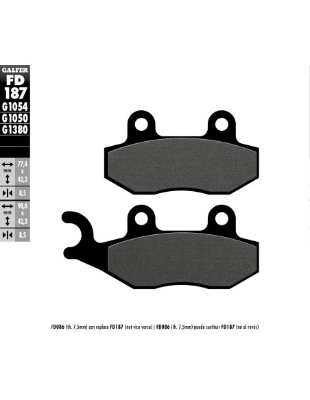 pastillas de freno moto galfer scooter fd187g1050