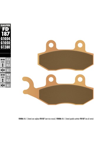 pastillas de freno moto galfer scooter fd187g1380