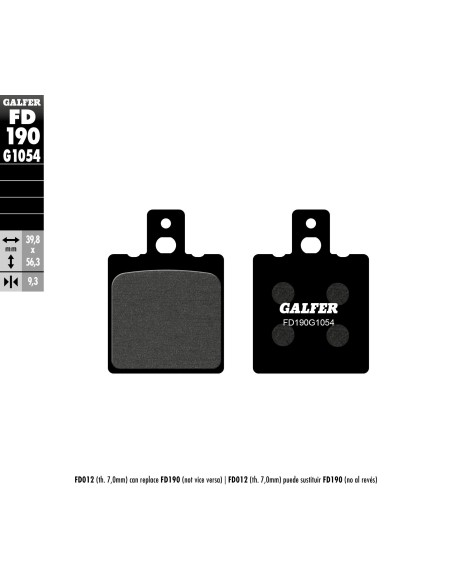 pastillas de freno moto galfer semi metal fd190g10