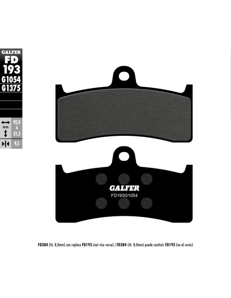 pastillas de freno moto galfer semi metal fd193g10