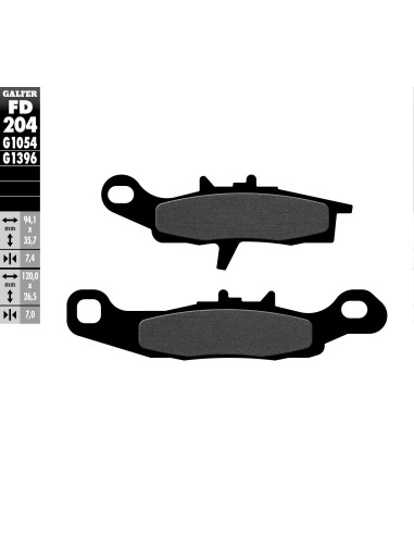 pastillas de freno moto galfer semi metal fd204g10