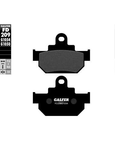 pastillas de freno moto galfer semi metal fd209g10