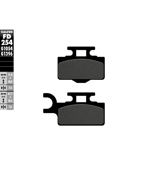 pastillas de freno moto galfer semi metal fd254g10