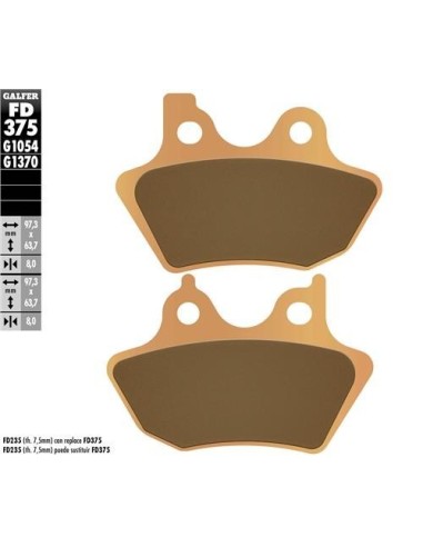 pastillas de freno moto galfer sinter street fd375