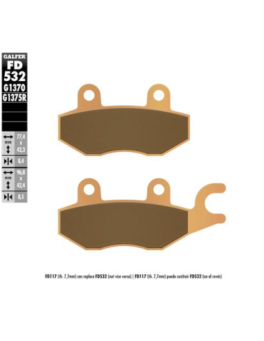 pastillas de freno moto galfer sinter street fd532