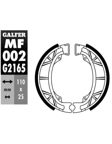 zapatas de freno galfer mf002g2165 para tambor honda y peugeot