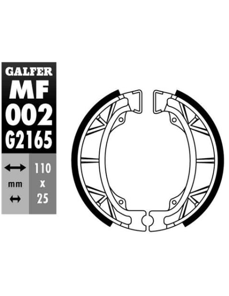 zapatas de freno galfer mf002g2165 para tambor honda y peugeot