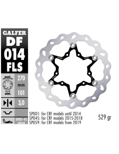 disco freno moto galfer wave flotante 270x3mm df01