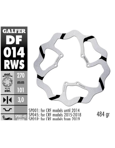 disco freno moto galder wave fijo 270x3mm df014rws