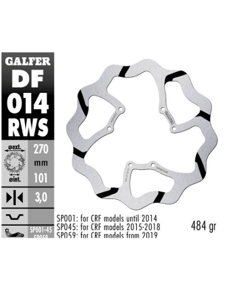 disco freno moto galder wave fijo 270x3mm df014rws