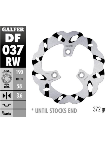 disco freno moto galfer wave fijo 190x3 6mm df037r