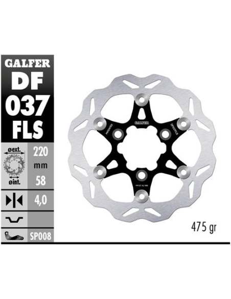 disco freno moto galfer wave flotante 220x4mm df03