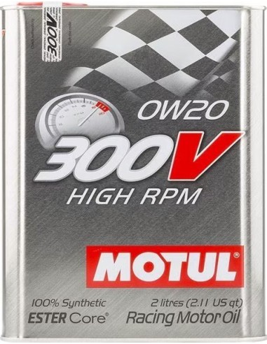 aceite de motor competicion motul 300v high rpm 0w20 104239 sintetico 2l