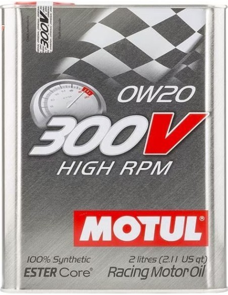 aceite de motor competicion motul 300v high rpm 0w20 104239 sintetico 2l