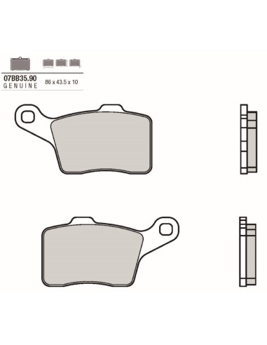 pastillas de freno brembo 07bb3590 sinterizadas para lynx y ski doo delanteras
