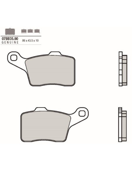 pastillas de freno brembo 07bb3590 sinterizadas para lynx y ski doo delanteras