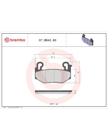 pastillas de freno moto brembo 07bb4280 delanteras genuinas para bmw r 1300 gs 2024 2026