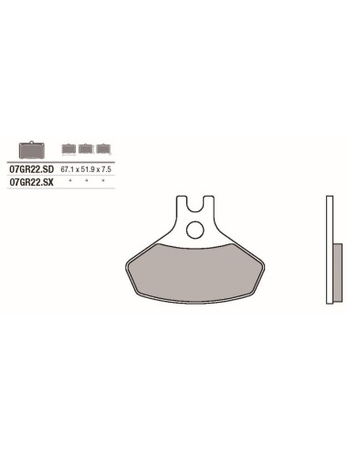 pastillas de freno moto brembo sinterizadas 07gr22sx