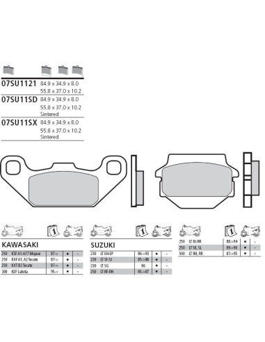 pastillas de freno moto brembo genuinas 07su1132