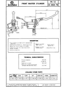 bomba de freno delantera brembo ps 13 22mm negra con deposito 10462079 2