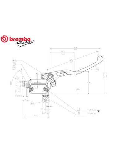 bomba de freno delantero brembo ps 11 10462082 maneta fija con deposito para moto