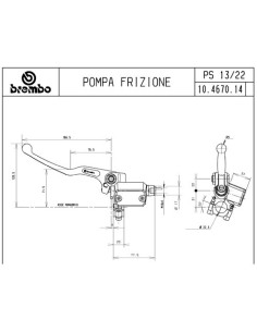 bomba de embrague brembo ps13 maneta fija 10467014 2