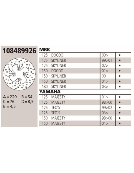 disco brembo genuine yamaha125 150 majesty 108489926