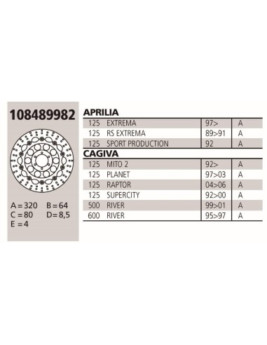 disco de freno brembo genuine ducati 600 monster 108489982