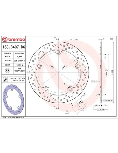 disco de freno moto brembo fijo serie oro 168b407d6