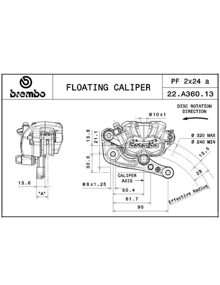pinza de freno delantera brembo ktm 22a36013 pf2x24 off road