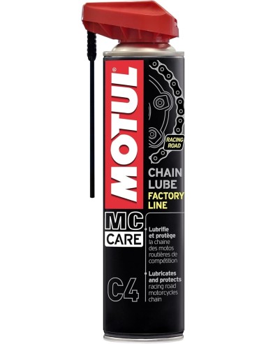 lubricante de cadena motul c4 chain lube factory line 114836 aerosol 100 ml