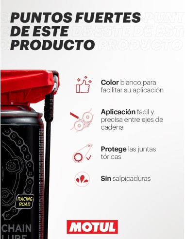 lubricante de cadena motul c4 chain lube factory line 114836 aerosol 100 ml