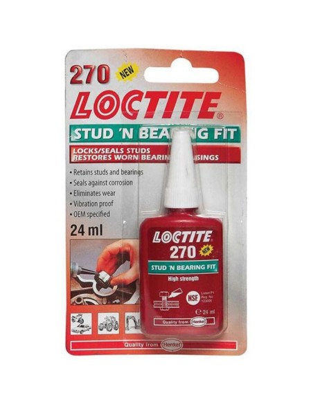 fijador de roscas loctite 270 279236 24 ml alta resistencia para moto y automocion
