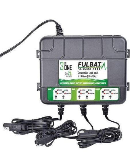 cargador de bateria fulbat triple estacion de carga fulbank 75047